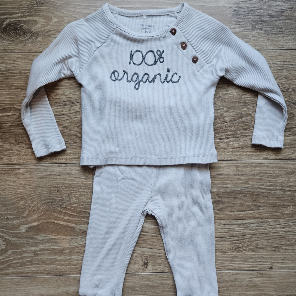 NWOT Moon Organics Unisex Baby 2-Piece Set 100% Organic 6-9M